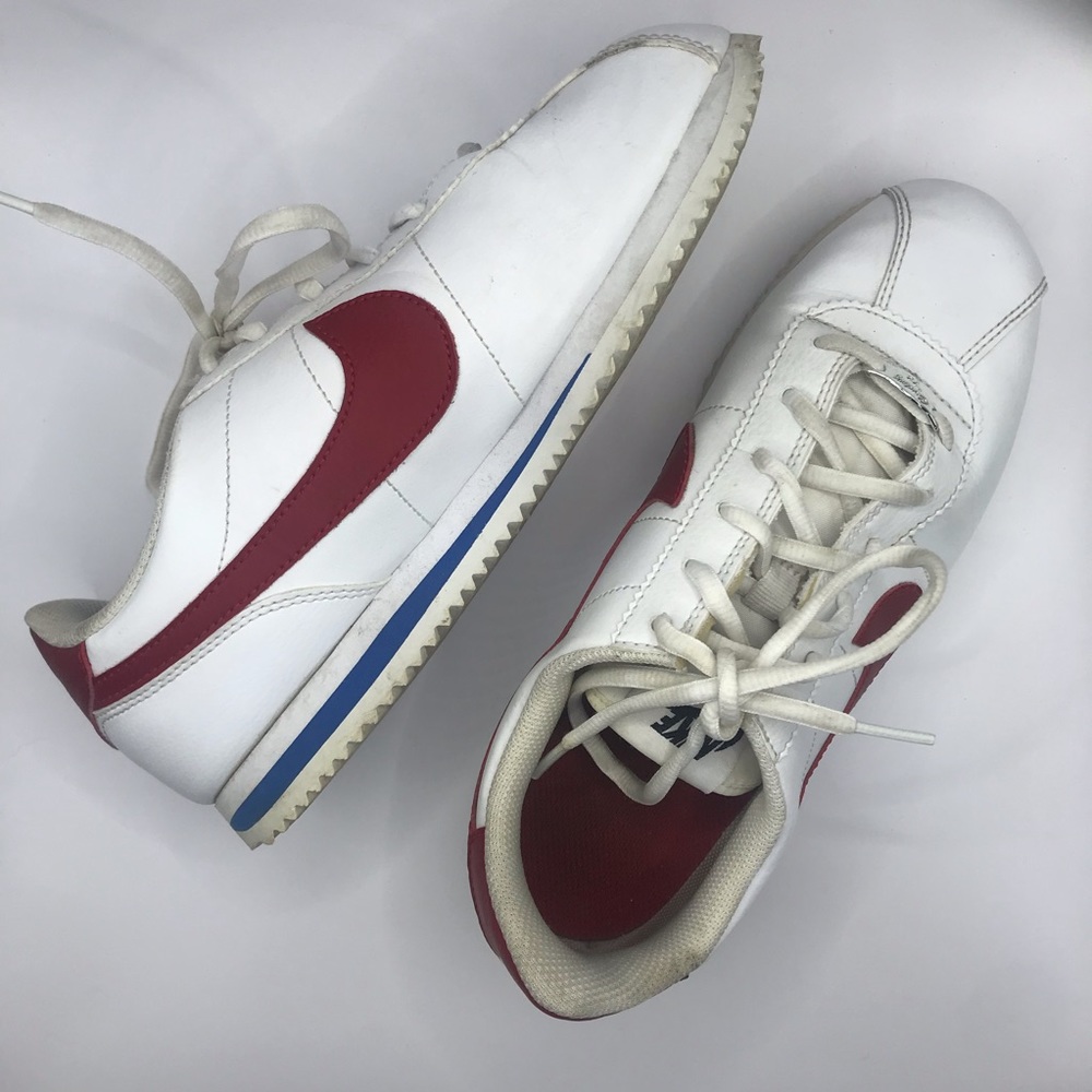 Nike Cortez Classic | Sz 6Y Womens Sz 7.5 White Red Blue | Old School Sneakers